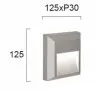 Aplica Perete Exterior Gri 3W 3000K L125mm H125mm
