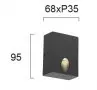 Aplica Perete Exterior Neagra 3W 3000K L68mm H95mm