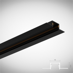 Sina Magentica Incastrata Slim Special Neagra 48V 2 metri incastrata in tavan si perete de rigips 12.5mm