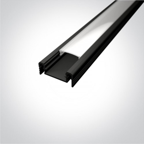 Profil LED Aplicat Negru 2 metri Slim h10mm