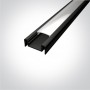 Profil LED Aplicat Negru 2 metri Slim h10mm