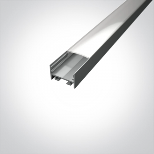 Profil LED Aplicat Mobila, Tavan, Perete Gri 16.6mm H10.6mm