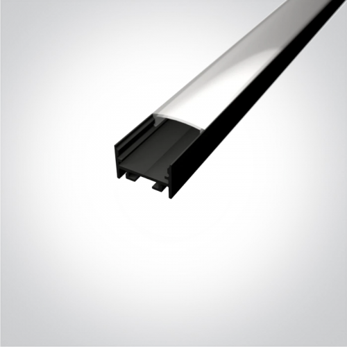 Profil LED Aplicat Mobila, Tavan, Perete Negru 16.6mm H10.6mm