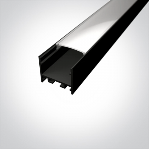 Profil LED Tavan, Mobila si Perete Aplicat Negru 20mm h23.4mm
