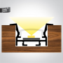 Profil LED Incastrat Tavan si Mobila cu Anti Orbire, Alb 2m