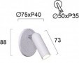 Aplica LED  Alba Orientabila D75mm