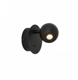Aplica LED  Neagra cu Intrerupator D90mm