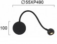 Aplica LED  Neagra cu Intrerupator Flexibila