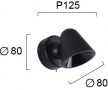 Aplica LED  Neagra, cu Intrerupator Orientabila D80mm