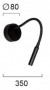 Aplica LED  Neagra Flexibila D80mm