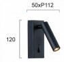Aplica LED  Neagra cu Intrerupator