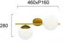 Aplica  Aurie cu Doua Dulii Tip Glob 2xE14