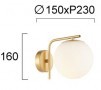 Aplica  Aurie cu Sticla Alba Tip Glob 1xE14