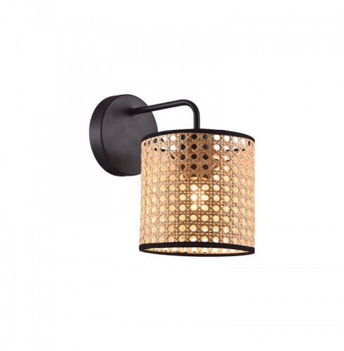 Aplica  Neagra cu Ratan Negru la Capete 1xE27