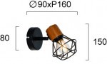 Aplica  cu Metal si Lemn 1xE14