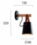 Aplica  Neagra Din Metal si Lemn 1xE27