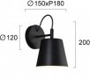 Aplica  Neagra Din Metal 1xE27