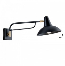 Aplica  Neagra cu Auriu Orientabila 1xE27