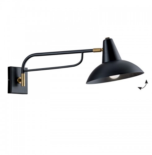 Aplica  Neagra cu Auriu Orientabila 1xE27
