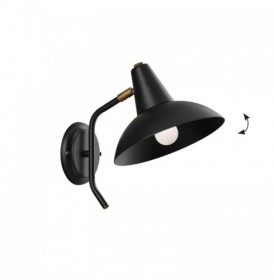 Aplica  Neagra cu Auriu Conica Orientabila 1xE27