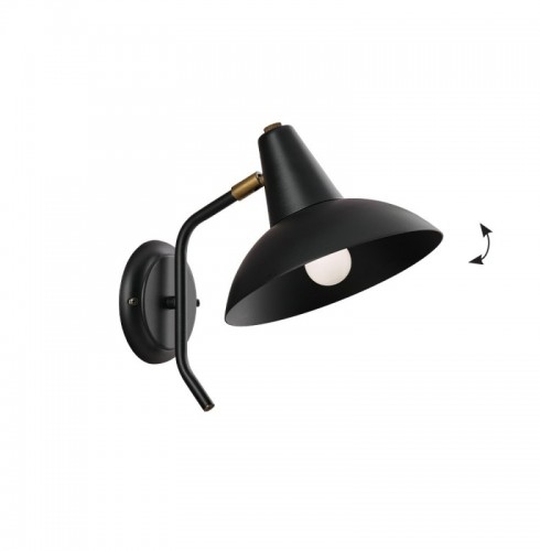 Aplica  Neagra cu Auriu Conica Orientabila 1xE27