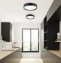 Plafoniera Rotunda Neagra cu Dulie 3xE27 D370mm