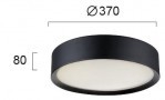 Plafoniera Rotunda Neagra cu Dulie 3xE27 D370mm