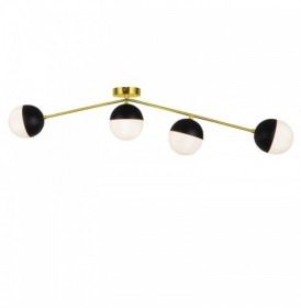 Plafoniera Rotunda Aurie Cu Negru Tip Glob Dulie 4xG9