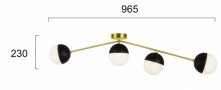 Plafoniera Rotunda Aurie Cu Negru Tip Glob Dulie 4xG9
