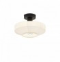 Plafoniera Rotunda Neagra cu Sticla 1xE27