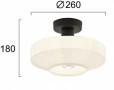 Plafoniera Rotunda Neagra cu Sticla 1xE27