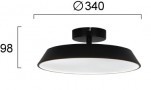 Plafoniera LED Rotunda Neagra 22W D340mm