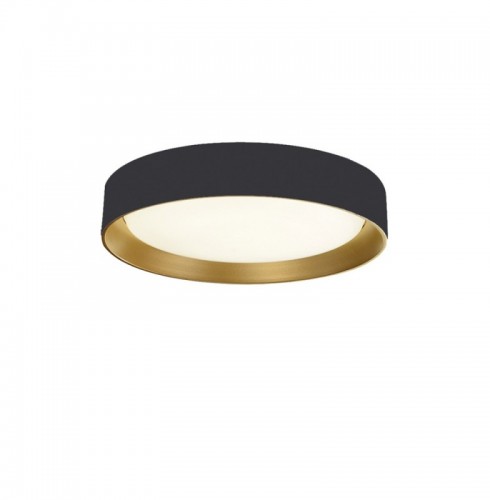 Plafoniera LED Antracit cu Interior Auriu 24W