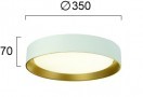 Plafoniera LED Alba cu Interior Auriu 24W