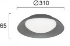 Plafoniera LED Rotunda Gri 12W 3000K