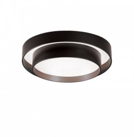 Plafoniera LED Rotunda Neagra cu Doua Cercuri 48W