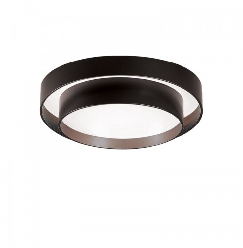 Plafoniera LED Rotunda Neagra cu Doua Cercuri 48W
