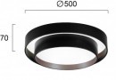 Plafoniera LED Rotunda Neagra cu Doua Cercuri 48W