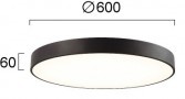 Plafoniera LED Rotunda Neagra, CCT 67W