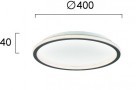 Plafoniera LED  Alb cu Negru 35W, 3000K