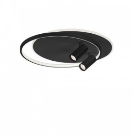 Plafoniera LED Rotunda Neagra cu Doua Spoturi Cilindrice 61W