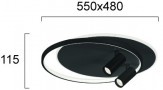 Plafoniera LED Rotunda Neagra cu Doua Spoturi Cilindrice 61W