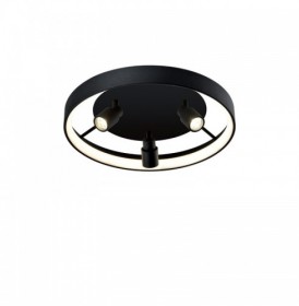 Plafoniera LED Rotunda Neagra cu Trei Spoturi Cilindrice 30W