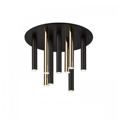 Plafoniera LED  Neagra cu Auriu 47W