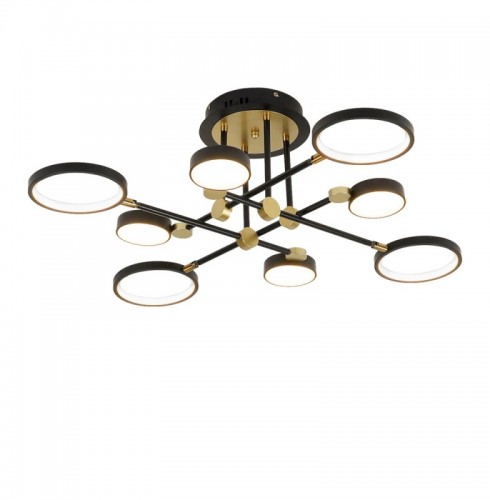 Plafoniera  LED Neagra cu Auriu 48W