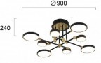 Plafoniera  LED Neagra cu Auriu 48W