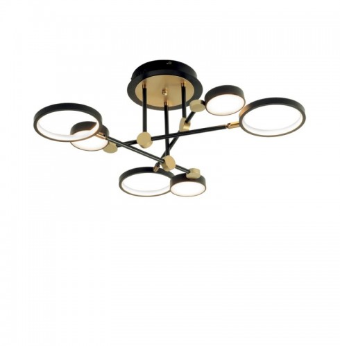 Plafoniera  LED Neagra cu Auriu 33W