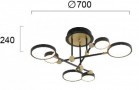Plafoniera  LED Neagra cu Auriu 33W