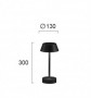 Lampa  Neagra cu Baterie, Dimabila, 4W, 3000K