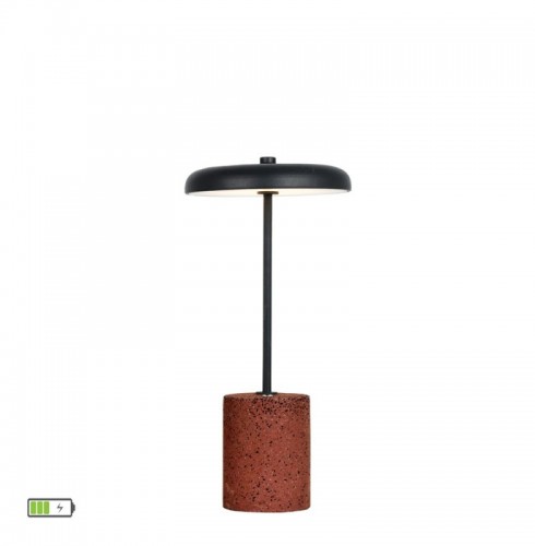 Lampa  Neagra cu Rosu, cu Baterie, Dimabila, 2W